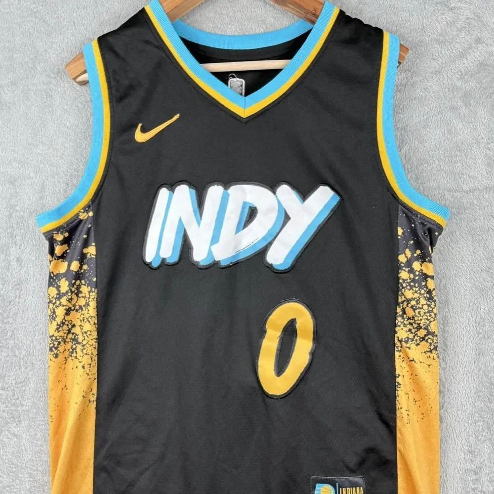 Nike INDY Black & Gold Basketball Jersey